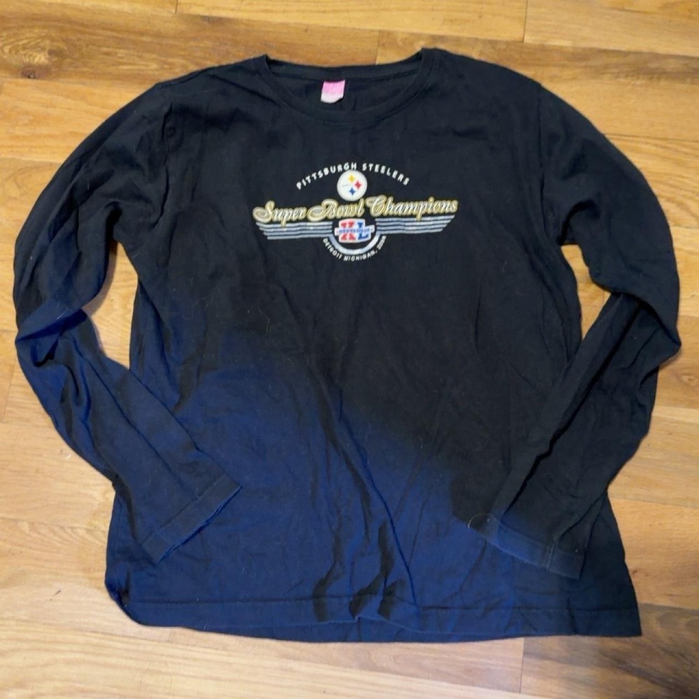 Pittsburgh Steelers Super Bowl XL Champions 2006 Black Long Sleeve Shirt XL LAT